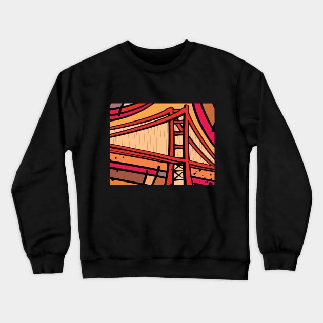 Golde Gate bridge -  SF Crewneck Sweatshirt by helintonandruw